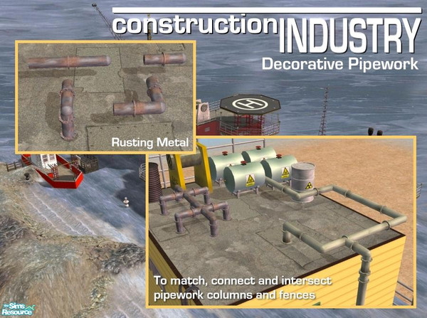 Sims 2 — Pipe Recolour - Rusting Metal by Cyclonesue — A recolour for all pipe pieces in this set. Make sure you GET THE