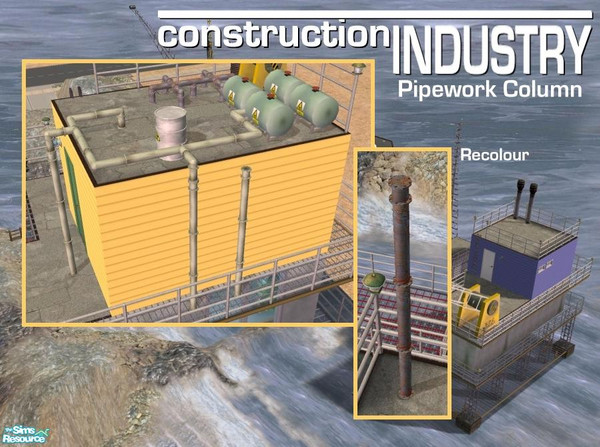 Sims 2 — Pipework Column Recolour - Corroded by Cyclonesue — A vertical pipe that's also a support column! This is a