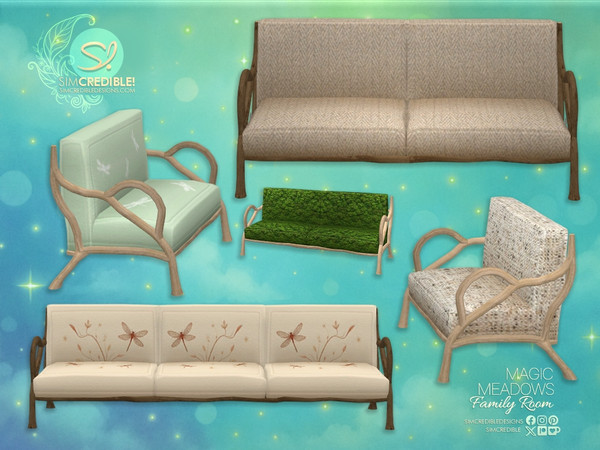 Sims 4 — Magic Meadows TV Room Chair by SIMcredible! — The Magic Meadows Collection is still growing. Now featuring the