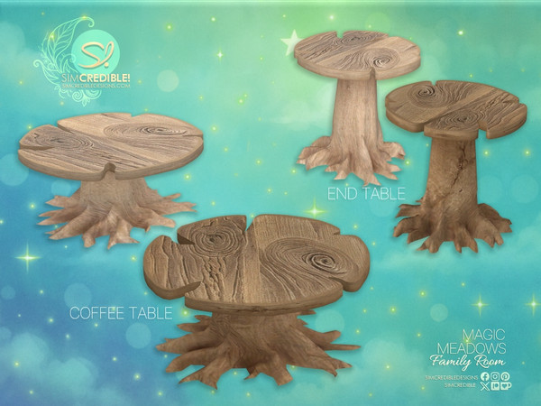 Sims 4 — Magic Meadows TV Room End Table by SIMcredible! — The Magic Meadows Collection is still growing. Now featuring