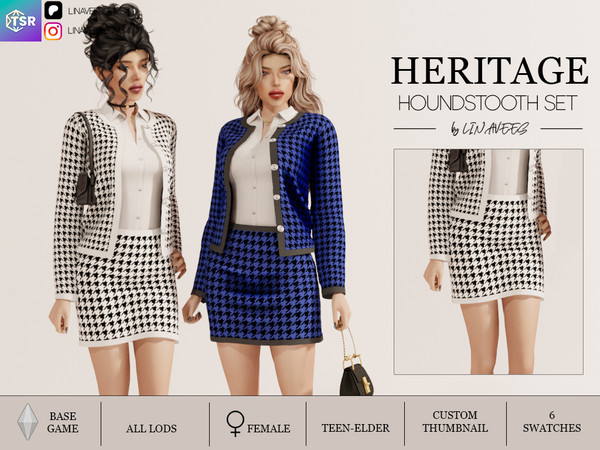 Sims 4 — HERITAGE SET - SKIRT by linavees — New Mesh