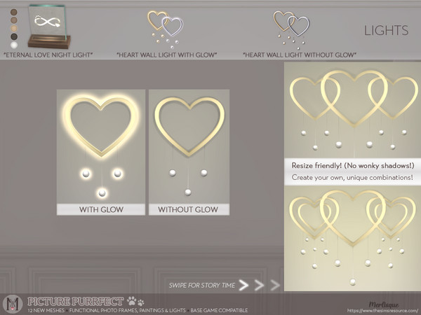 Sims 4 — PP_Heart_Wall_Light_Without_Glow_Merlisque by Merlisque — Get ready to make your sims' house a home with this
