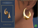 Sims 4 — Maya Chunky Hoops by Pitted0live — Chunky metal hoops Custom catalog image