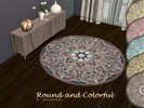Sims 4 — Round and Colorful by matomibotaki — Classic round rug with a swirling pattern, available in 5 different colors.