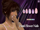 Sims 4 — Pastel Flower Nails by SunflowerPetalsCC — A pair of almond shaped floral painted nails in 5 pastel shades. BGC