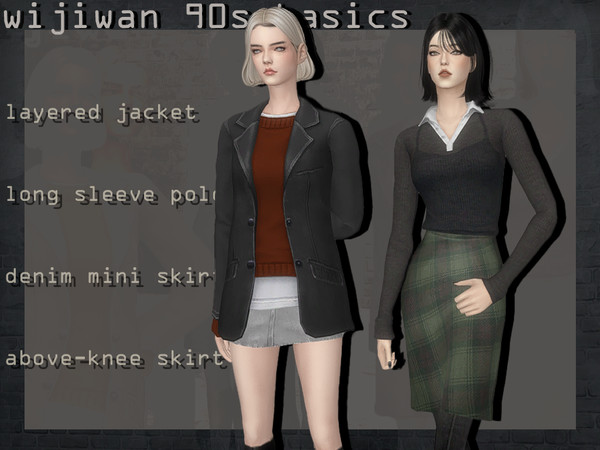 Sims 4 — Nineties basics collection by wijiwan — Inspired by 90s fashion street style, for your fashionable and stylishly