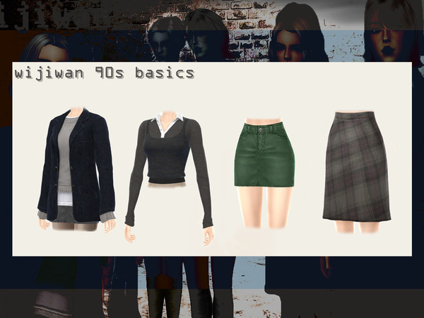 Sims 4 — [wijiwan] 90s basics denim skirt by wijiwan — Inspired by 90s fashion street style, for your fashionable and