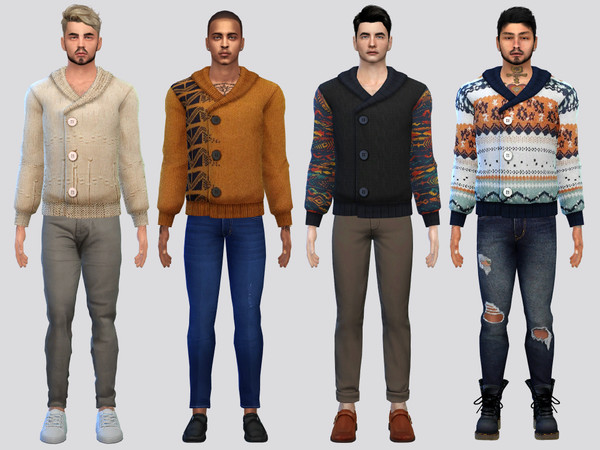 Sims 4 — Thick Wool V Sweater by McLayneSims — TSR EXCLUSIVE