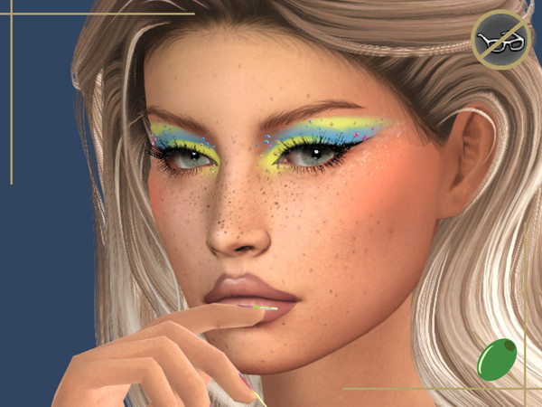 Sims 4 — Midnight Sun Glitter Lashes Glasses Contradict by Pitted0live — Full eyelashes with specs of glitter Includes