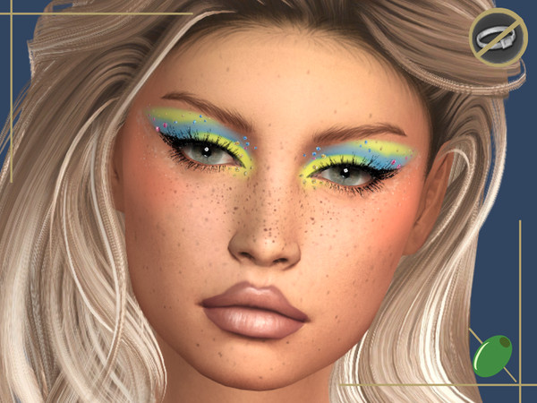Sims 4 — Midnight Sun Glitter Lashes Rings Contradict by Pitted0live — Full eyelashes with specs of glitter Includes