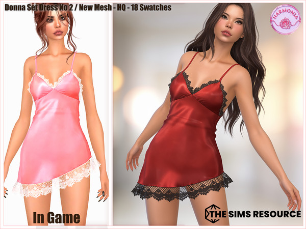Sims 4 — Harmonia_TSR_DonnaSetDress002 by Harmonia — Dress No 1 7 Swatches