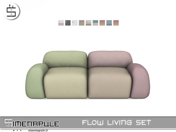 Sims 4 — [SeN4] Flow Living - Sofa by Simenapule — Flow LivingFlow LivingFlow LivingFlow Living
