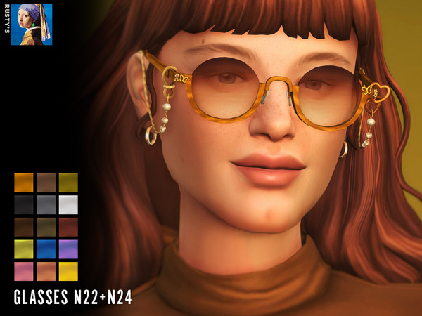 Sims 4 — RUSTY_Glasses N22 [Teen-Adult-Elder] by rustys_cc — Glasses N22+N24