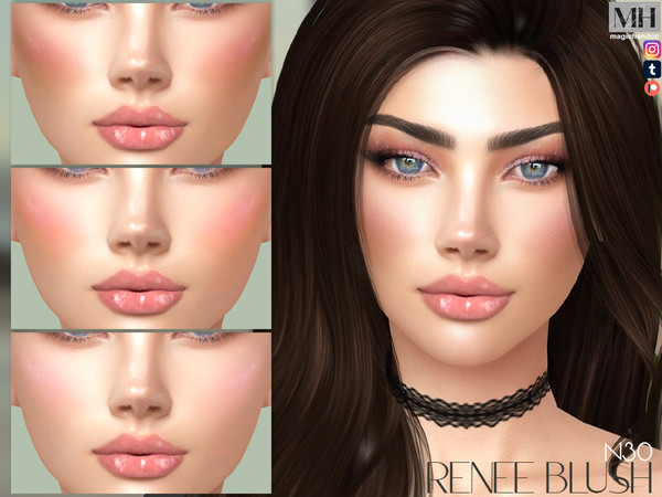 Sims 4 — Renee Blush by MagicHand — Baby-Doll Blush in 12 colors - HQ Compatible.