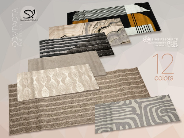 Sims 4 — Compacta Bathroom Mat by SIMcredible! — Build a compact bathroom with beauty and functionality. Bringing today