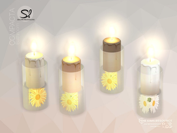 Sims 4 — Compacta Candle Large by SIMcredible! — Build a compact bathroom with beauty and functionality. Bringing today