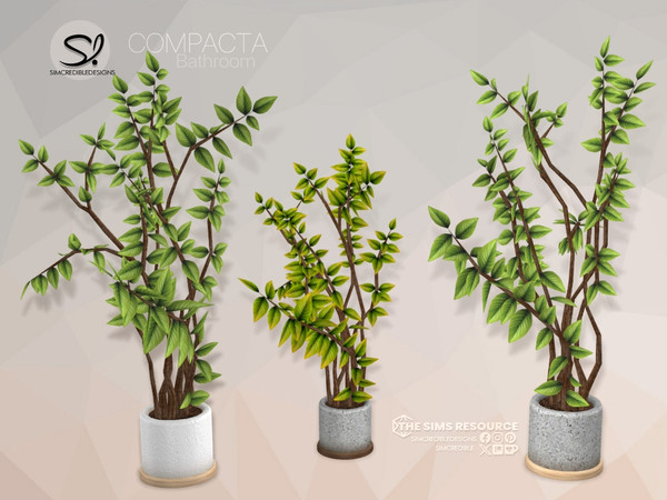 Sims 4 — Compacta Bathroom Large Plant by SIMcredible! — Build a compact bathroom with beauty and functionality. Bringing