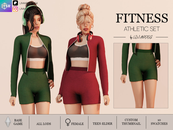 Sims 4 — FITNESS - SHORTS by linavees — New Mesh