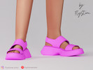 Sims 4 — Child Chunky Platform Sandals by FlyStone — Child open-toe platform sandals with wide support straps, sculpted