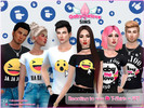 Sims 4 — Reacting to you T-Shirts Collection by GabymeloveSims — Remastered version of my 2018 reaction-themed T-shirt