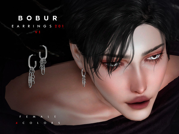 Sims 4 — Chain pendant earrings Set by Bobur2 — Chain pendant earrings Set for female