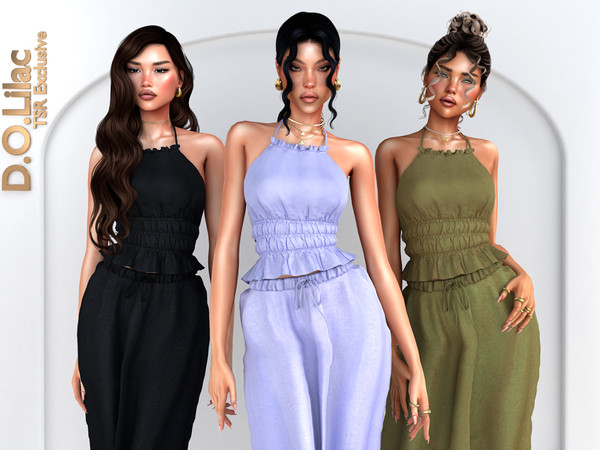 Sims 4 — Boho Chic Set by DOLilac — Includes: (Top + Bottom)