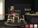Sims 4 — Campagna Wall by Caroll912 — A 4-swatch classic tiled wall in black, red, pink and beige tones. Suitable for