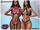 Sims 4 — Midnight Sun - Jasmine Bikini Set by Harmonia — Bikini Top and Bottom - 15 Swatches