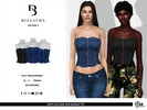 Sims 3 — Denim Scalloped Edge Bandeau Top by Bill_Sims — This top features a denim material with a bandeau neckline and a