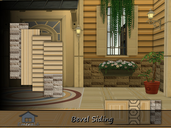 Sims 4 — Bevel Siding by Emerald — Bevel siding is a classic overlapping wooden exterior wall cladding.Provides excellent