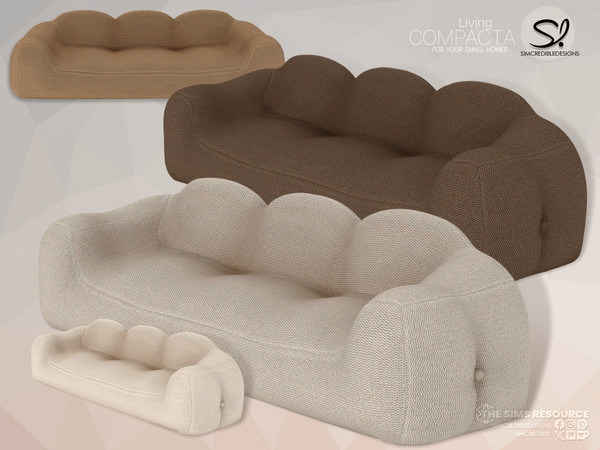Sims 4 — Compacta Living- Sofa by SIMcredible! — A beautiful small living room for your sims with modern elements and