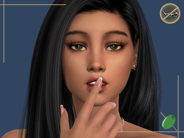 Sims 4 — Olivia Wispy Lashes Glasses Contradict by Pitted0live — Long wispy 3D eyelashes Top lash only swatches included