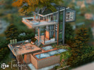 Sims 4 — Treetop l noCC by simZmora — Unique industrial treehouse-inspired home featuring 2 bedrooms, 1 bathroom and