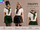 Sims 4 — PREPPY STYLE - TOP AND TIED SWEATER by linavees — New Mesh