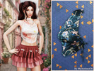 Sims 4 — Floral halter crop top by MysteriousOo — A stylish crop top featuring a high halter neckline and a softly draped