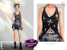 Sims 4 — NECK-WRAP VEST by ZNsims — necklace, vest, slit, ruffled collar, casual