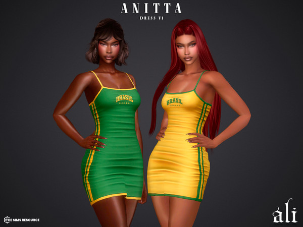 Sims 4 — ANITTA dress v1 by ali1 — Set Includes: T-shirt, Long-sleeve top, Tank top, pants, shorts, skirt and 2 dresses