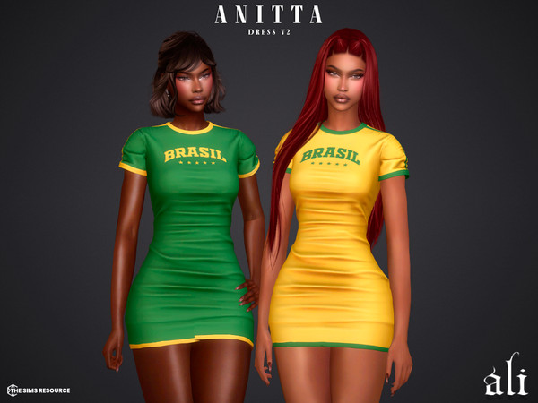 Sims 4 — ANITTA dress v2 by ali1 — Set Includes: T-shirt, Long-sleeve top, Tank top, pants, shorts, skirt and 2 dresses