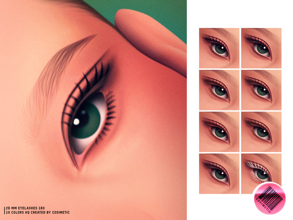 Sims 4 — 2D MM Doll Flutter Lashes by cosimetic — MM 2D LASHES 180 Doll Flutter Lashes feature soft, separated lash