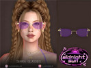 Sims 4 — Serra Sunglasses by PlayersWonderland — Part of the Midnight Sun collab. Y2k styled glasses with various colored