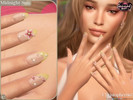 Sims 4 — Midnight Sun Nails - Summer Flower Decal French-Tip Nails by christopher0672 — This is a lush and sunny