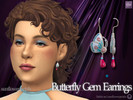 Sims 4 — Butterfly Gem Earrings by SunflowerPetalsCC — A pair of dangle earrings in the shape of butterflies with many