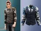 Sims 4 — Adult - Floral shirt and vest outfit with tie by Garfiel — A stylish adult outfit featuring a bold floral long