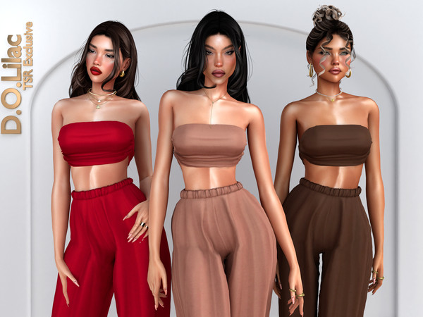 Sims 4 — Modern Goddess Set -Top- by DOLilac — Includes: (Top + Bottom)
