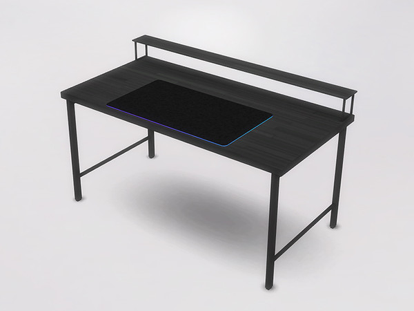 Sims 4 — Mirai Desk by SaeraMaples — Modern gaming style office featuring a glowing, scrolling RBG effect.