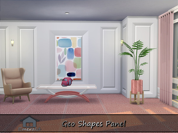 Sims 4 — Geo Shapes Panel S3 by Emerald — Geo shapes panel to add style and unique character to your living space.