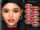 Sims 4 — April Lipstick by ANGISSI — PREVIEWS MADE USING HQ MOD 8 colors