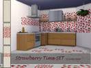Sims 4 — Strawberry Time SET by matomibotaki — Strawberry season has arrived, and now we can enjoy them on our kitchen