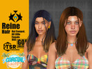 Sims 4 — Reine Hair by GoAmazons — Loose straight hairstyle with multicolor ombre colors in maxis style.