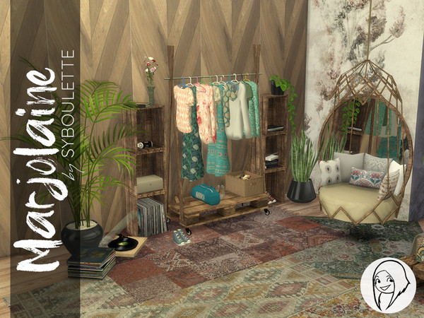 Sims 4 — Marjolaine - Swing Chair by Syboubou — This swing chair is ideal for Sims who like to read in a confortable and